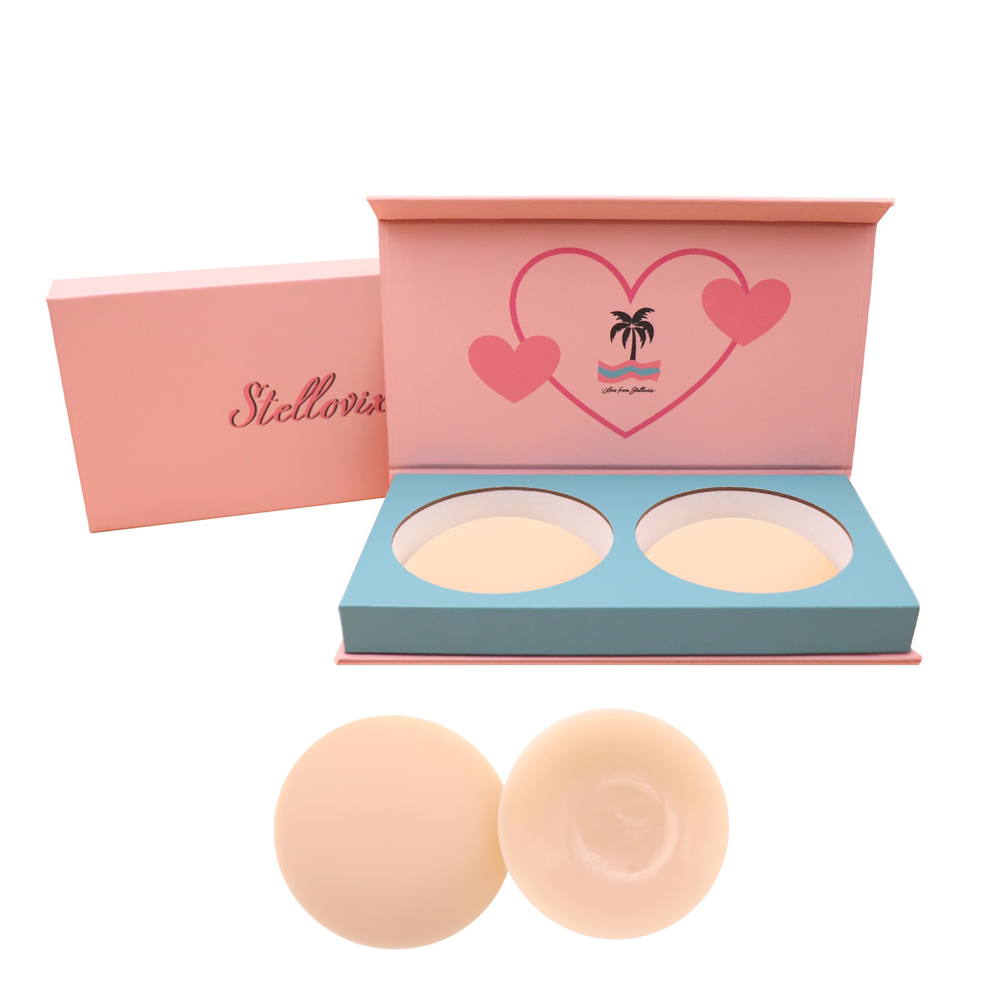 Nippies Nipple Covers for Women with Travel Case, Reusable Nipple Pasties with Skin-Safe Adhesive, Invisible Braless Solution under Clothing - Original Circle Covers, Crème, Size 1 (Fits A-C Cups) at Amazon Women’s Clothing store: Breast Petals