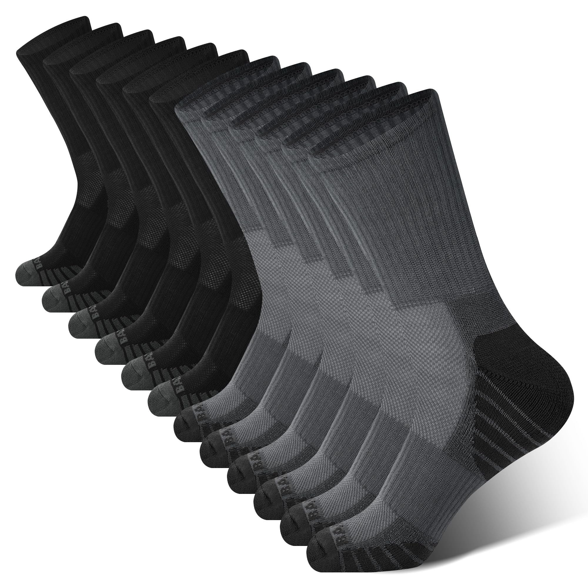 Dickies Men's Dri-tech Original Moisture Control Crew Socks, Available in M-xxl (6, 12, 18 Pairs)