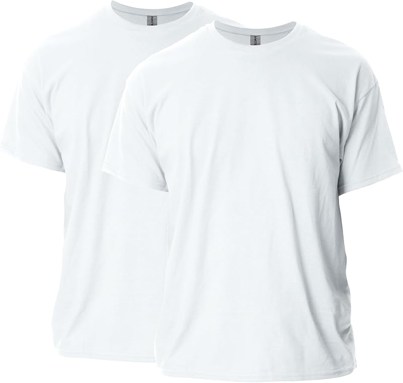 Gildan Adult Ultra Cotton T-Shirt, Style G2000, Multipack, White (2-Pack), Large |