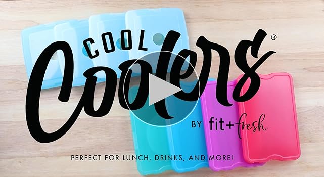 Cool Coolers by Fit & Fresh 4 Pack XL Slim Ice Packs, Quick Freeze Space Saving Reusable Ice Packs for Lunch Boxes or Coolers