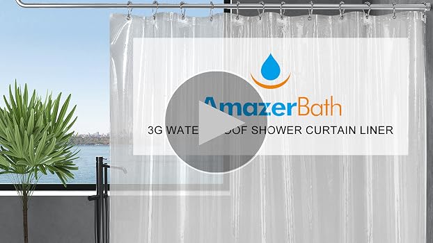 AmazerBath Shower Curtain Liner, 72x72 Clear Shower Curtain Liner, Waterproof Plastic Shower Liner, Cute Lightweight PEVA Shower Curtain for Bathroom with 3 Magnets and 12 Rustproof Metal Grommets