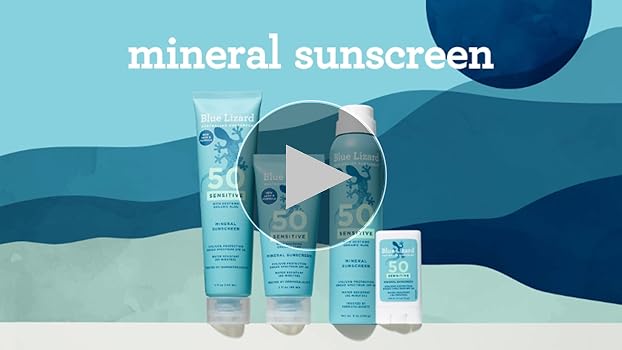 Blue Lizard Sensitive Mineral SPF 50 Sunscreen Lotion, 100% Mineral Sunscreen, UVA/UVB Protection, Infused with organic Aloe Vera, Soothes and Hydrates, 5 fl oz