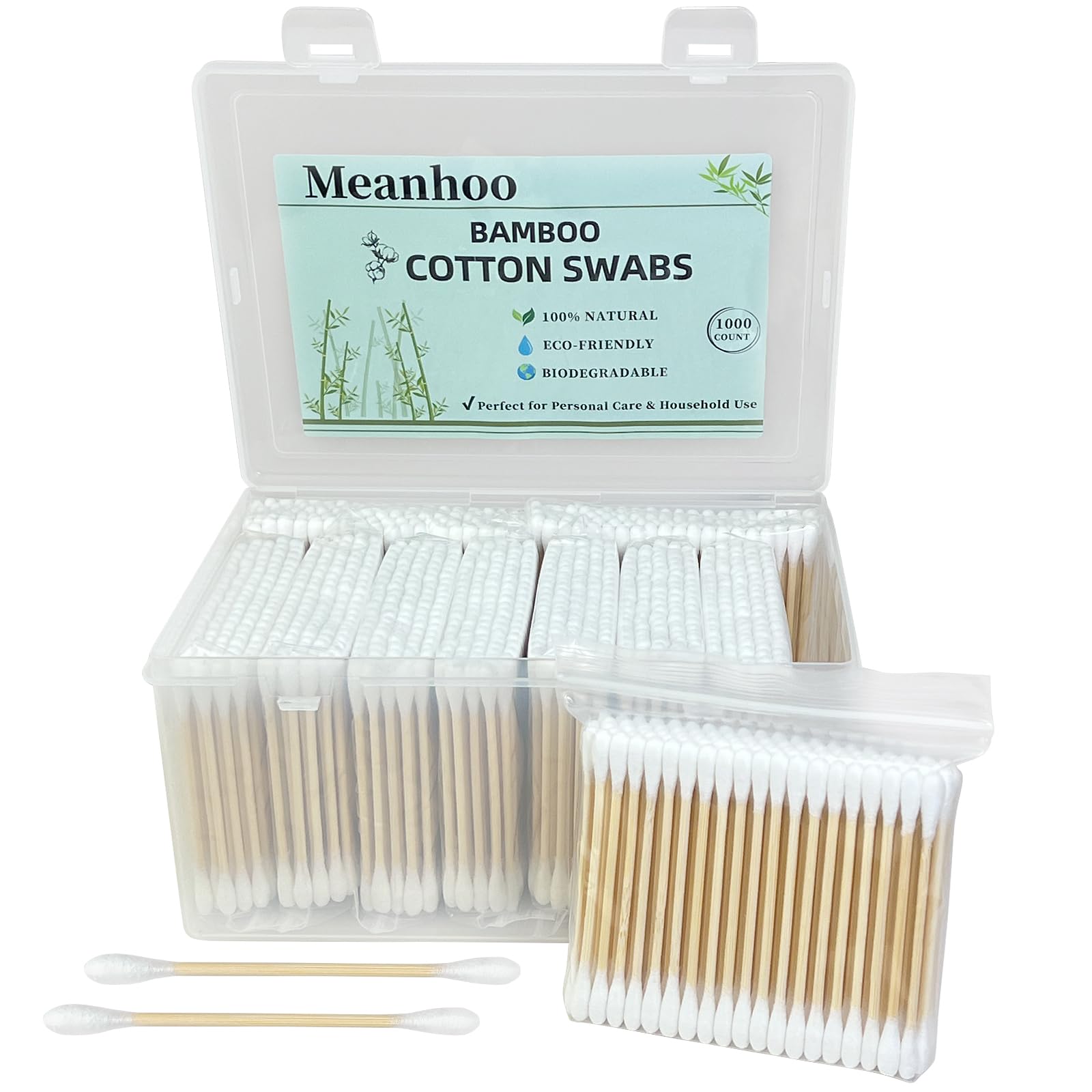 Amazon Basics Double-Tipped Cotton Swabs for Personal Hygiene and Baby Care, Cotton, Versatile, Baby Safe, 500 Count